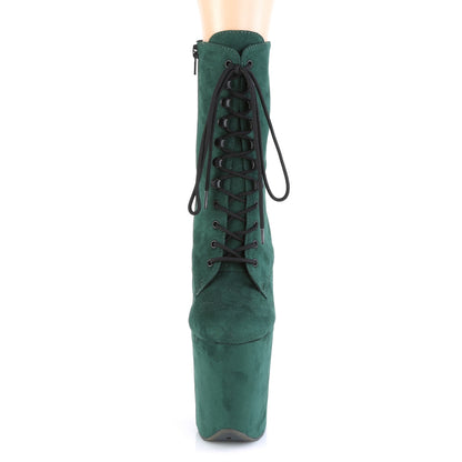 FLAMINGO-1020FS 8" Heel, 4" PF Lace-Up Ankle Boot, Side Zip