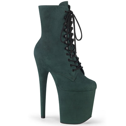 FLAMINGO-1020FS *8" Heel, 4" PF Lace-Up Ankle Boot, Side Zip