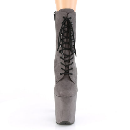 FLAMINGO-1020FS 8" Heel, 4" PF Lace-Up Ankle Boot, Side Zip