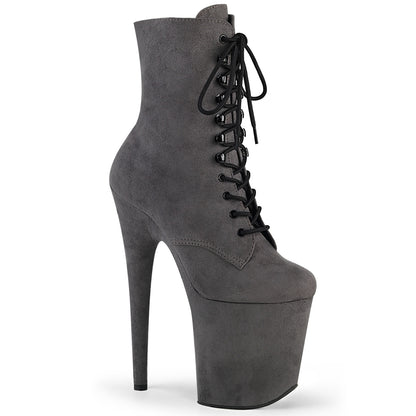 FLAMINGO-1020FS 8" Heel, 4" PF Lace-Up Ankle Boot, Side Zip