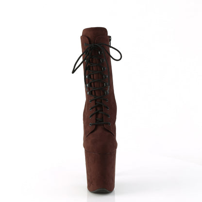 FLAMINGO-1020FS *8" Heel, 4" PF Lace-Up Front Ankle Boot, Side Zip