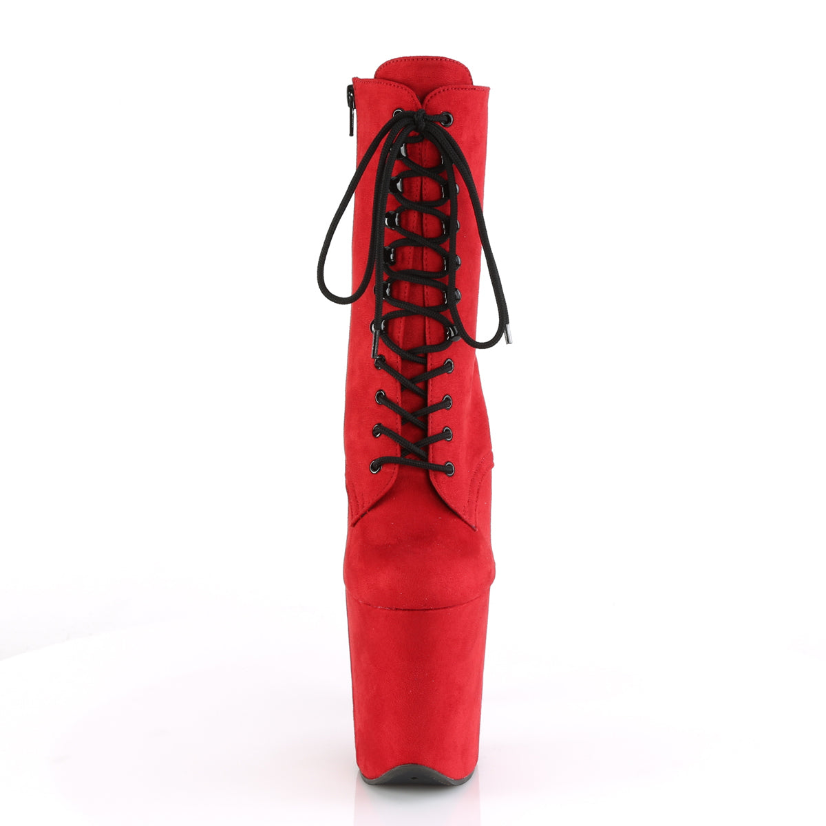 FLAMINGO-1020FS *8" Heel, 4" PF Lace-Up Front Ankle Boot, Side Zip