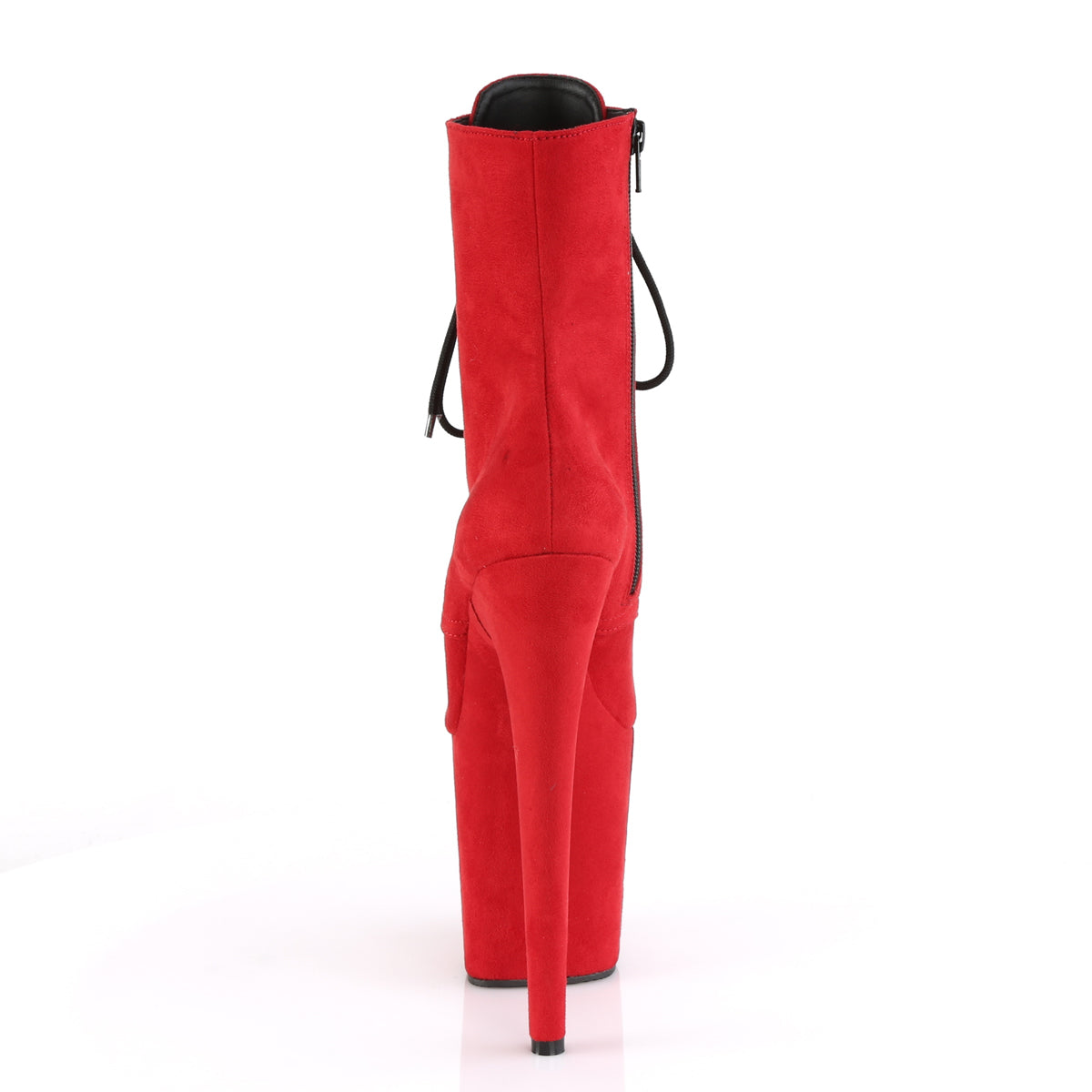 FLAMINGO-1020FS *8" Heel, 4" PF Lace-Up Front Ankle Boot, Side Zip