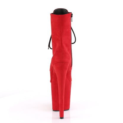 FLAMINGO-1020FS *8" Heel, 4" PF Lace-Up Front Ankle Boot, Side Zip