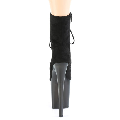 FLAMINGO-1020FST *8" Heel, 4" Tinted PF Lace-Up Front Ankle Boot, Side Zip