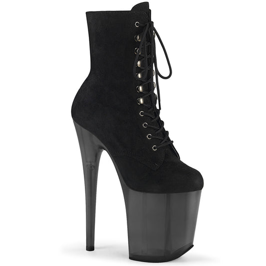 FLAMINGO-1020FST *8" Heel, 4" Tinted PF Lace-Up Front Ankle Boot, Side Zip