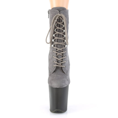 FLAMINGO-1020FST *8" Heel, 4" Tinted PF Lace-Up Front Ankle Boot, Side Zip