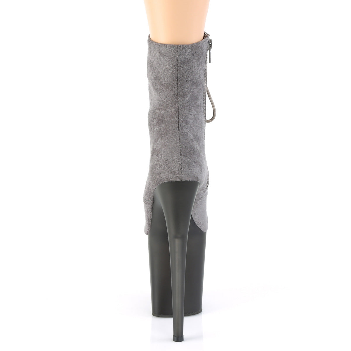 FLAMINGO-1020FST *8" Heel, 4" Tinted PF Lace-Up Front Ankle Boot, Side Zip
