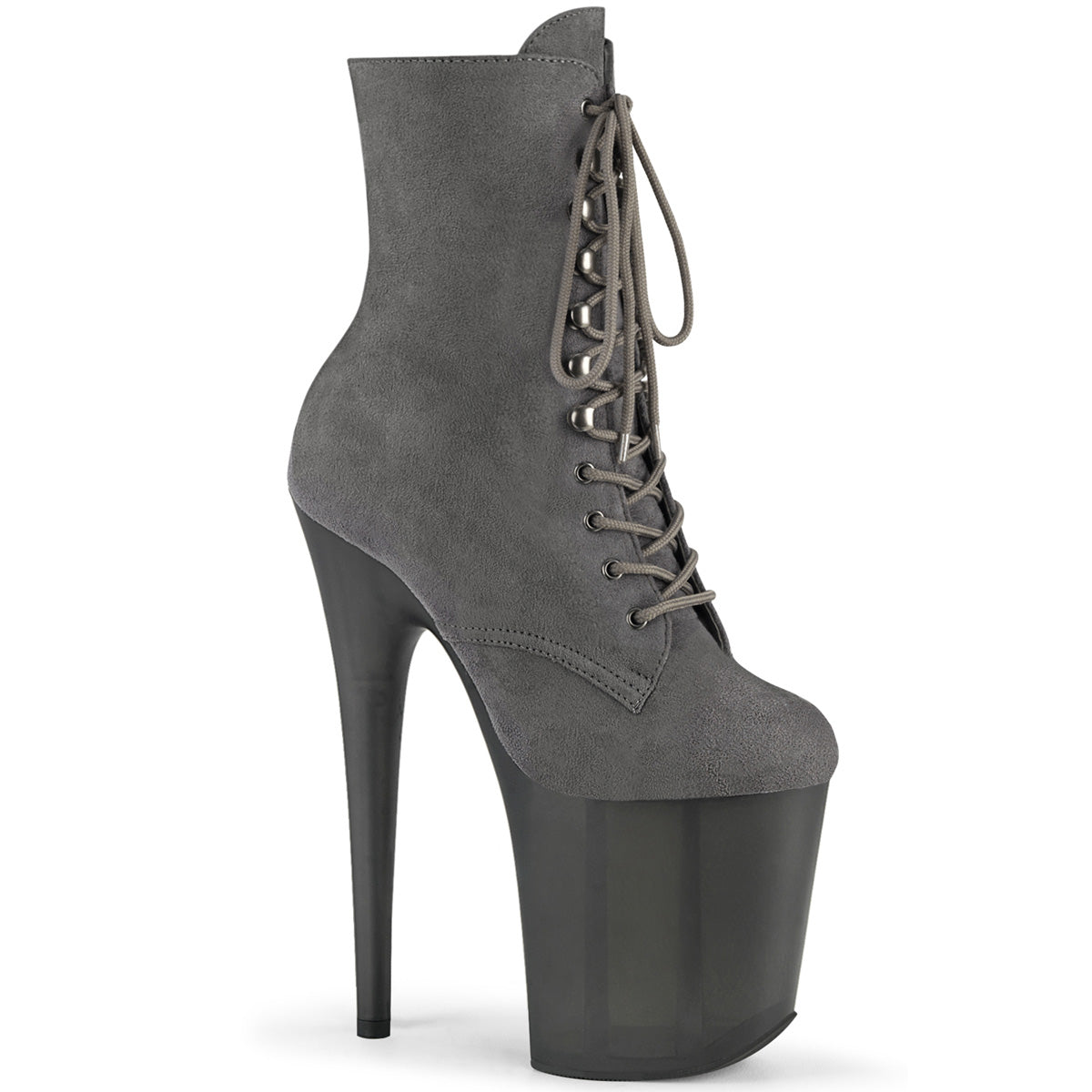 FLAMINGO-1020FST *8" Heel, 4" Tinted PF Lace-Up Front Ankle Boot, Side Zip