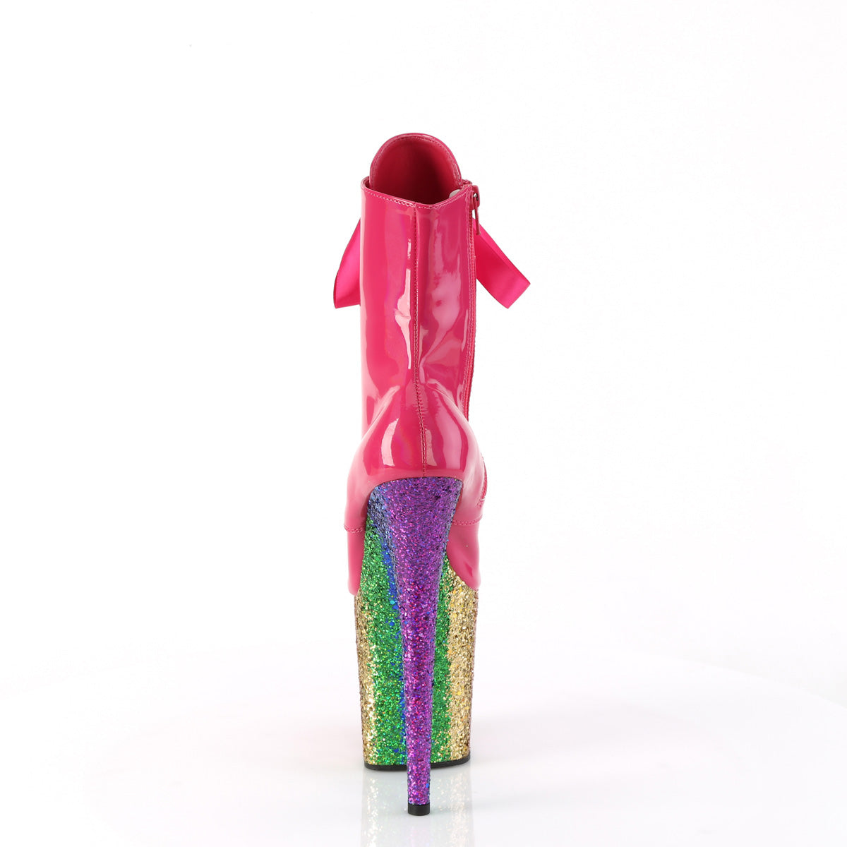 FLAMINGO-1020HG *8" Heel, 4" PF Lace-Up Front Ankle Boot, Side Zip