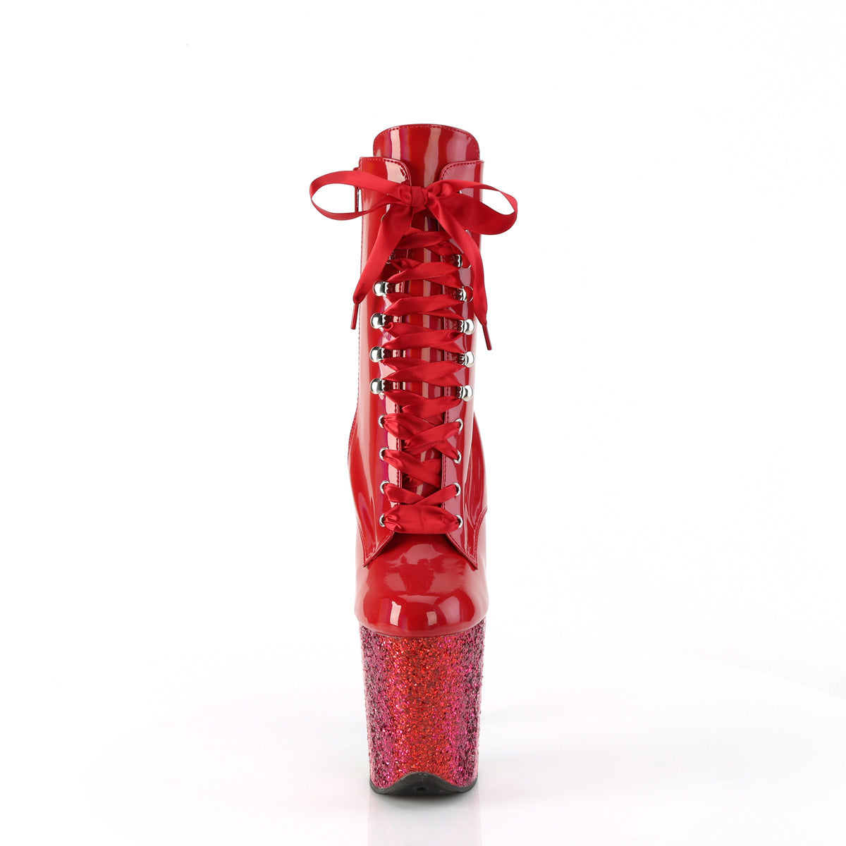 FLAMINGO-1020HG *8" Heel, 4" PF Lace-Up Front Ankle Boot, Side Zip