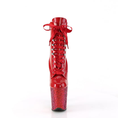 FLAMINGO-1020HG *8" Heel, 4" PF Lace-Up Front Ankle Boot, Side Zip