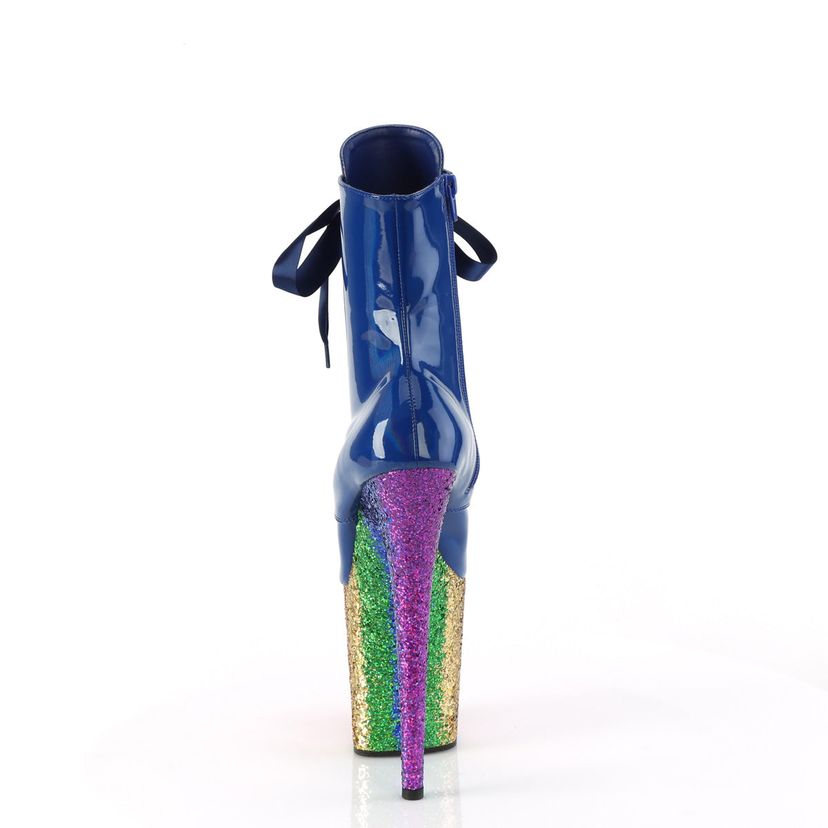 FLAMINGO-1020HG *8" Heel, 4" PF Lace-Up Front Ankle Boot, Side Zip