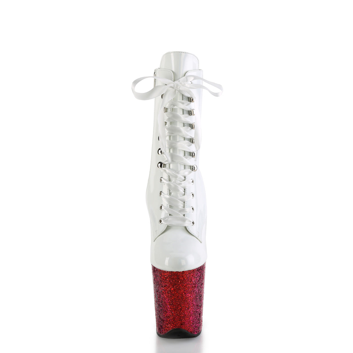 FLAMINGO-1020HG *8" Heel, 4" PF Lace-Up Front Ankle Boot, Side Zip