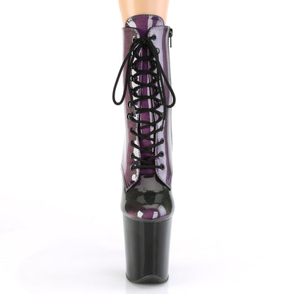 FLAMINGO-1020SHG *8" Heel, 4" PF Lace-Up Front Ankle Boot, Side Zip