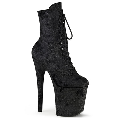 FLAMINGO-1020WR 8" Heel, 4" PF Lace-Up Front Ankle Boot, Side Zip