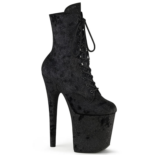 FLAMINGO-1020WR 8" Heel, 4" PF Lace-Up Front Ankle Boot, Side Zip
