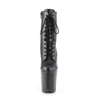 FLAMINGO-1020WR 8" Heel, 4" PF Lace-Up Front Ankle Boot, Side Zip