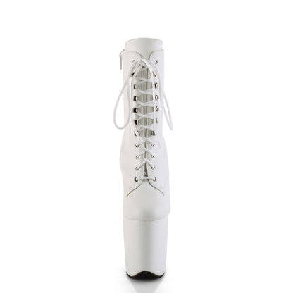 FLAMINGO-1020WR *8" Heel, 4" PF Lace-Up Front Ankle Boot, Side Zip