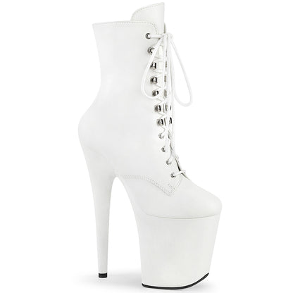 FLAMINGO-1020WR *8" Heel, 4" PF Lace-Up Front Ankle Boot, Side Zip