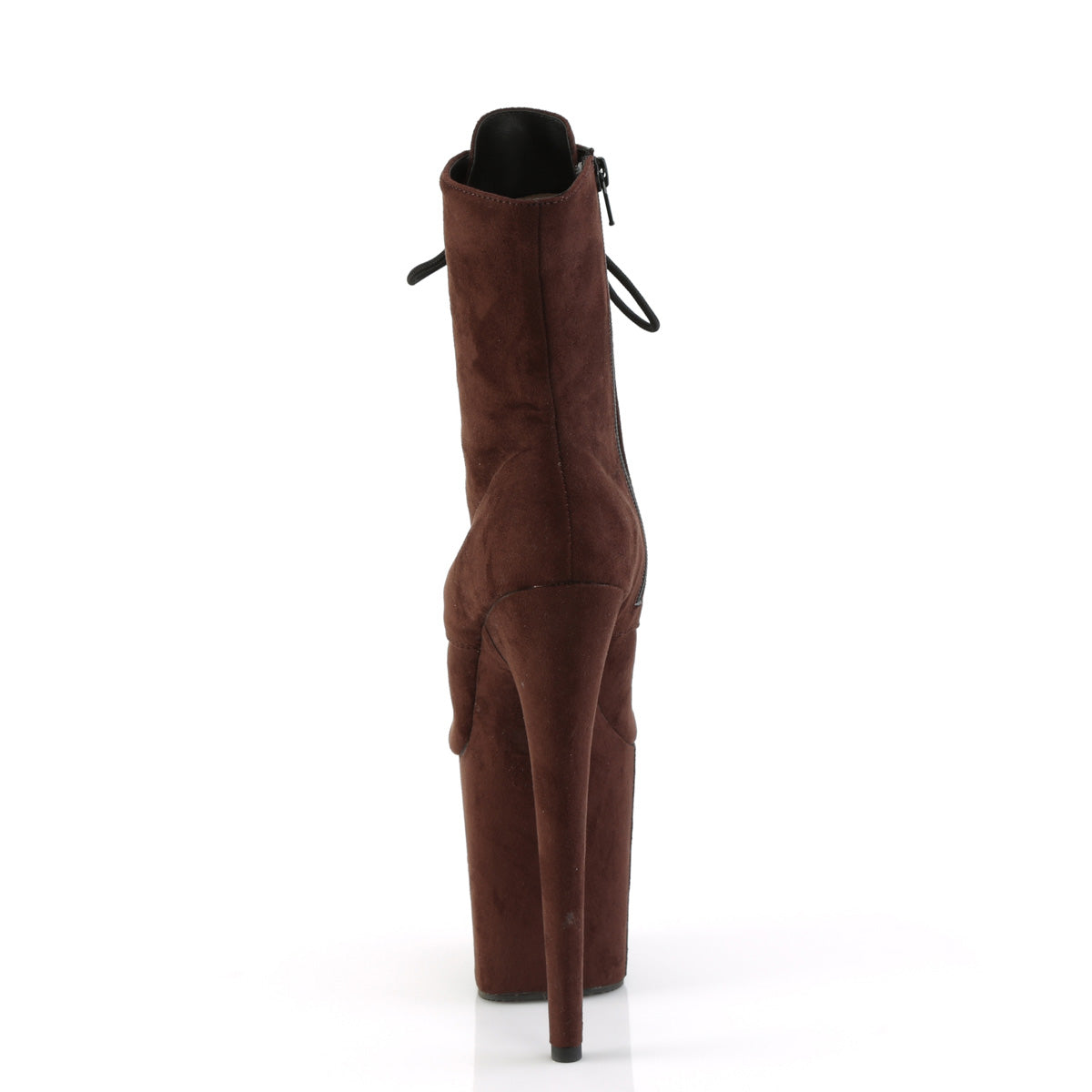 FLAMINGO-1021FS 8" Heel, 4" PF Peep Toe Lace-Up Ankle Boot, Side Zip