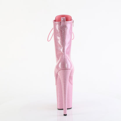 FLAMINGO-1040GP 8" Heel, 4" PF Lace Up Front Ankle Boot, Side Zip