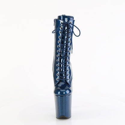 FLAMINGO-1040GP 8" Heel, 4" PF Lace Up Front Ankle Boot, Side Zip