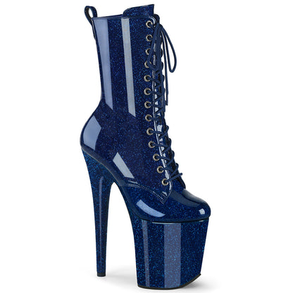 FLAMINGO-1040GP 8" Heel, 4" PF Lace Up Front Ankle Boot, Side Zip