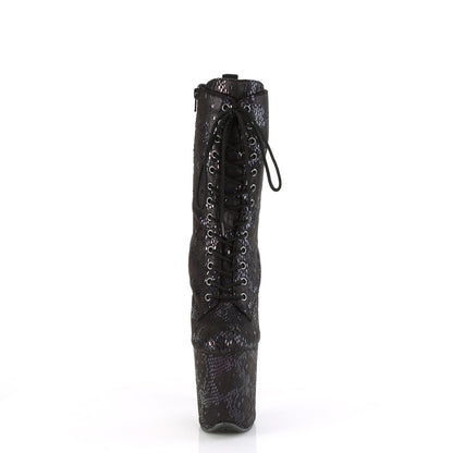 FLAMINGO-1040SPF *8" Heel, 4" PF Lace-Up Front Ankle Boot, Side Zip