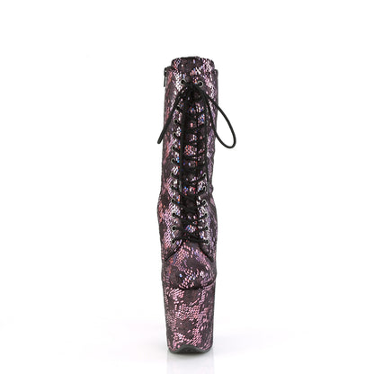 FLAMINGO-1040SPF *8" Heel, 4" PF Lace-Up Front Ankle Boot, Side Zip