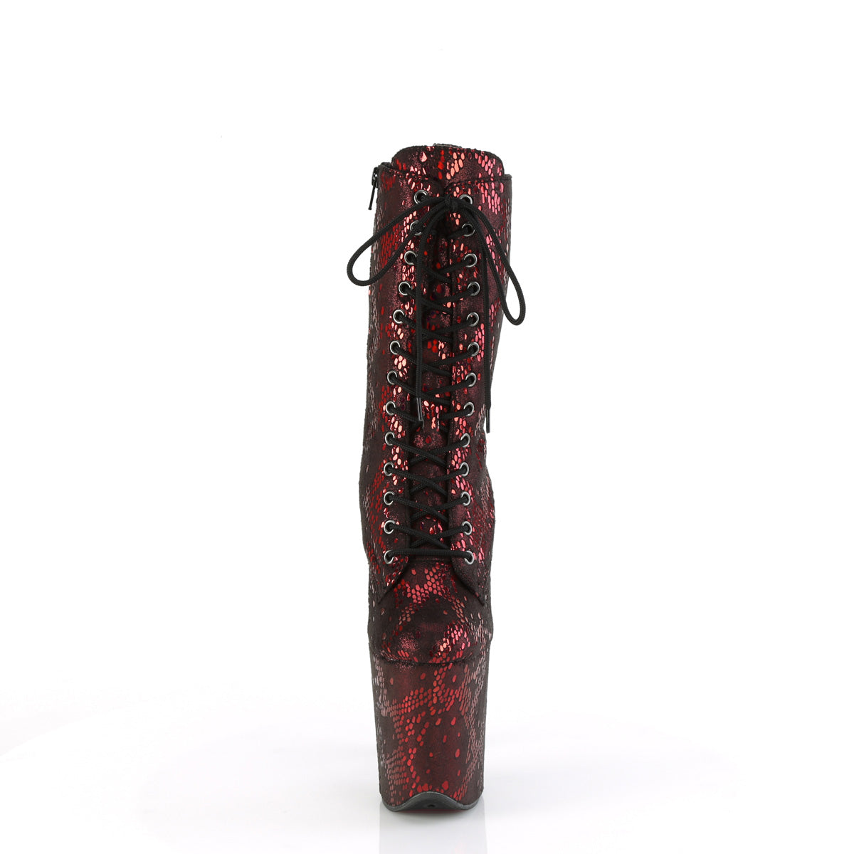 FLAMINGO-1040SPF *8" Heel, 4" PF Lace-Up Front Ankle Boot, Side Zip