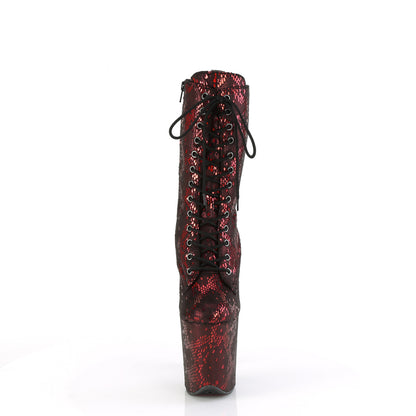 FLAMINGO-1040SPF *8" Heel, 4" PF Lace-Up Front Ankle Boot, Side Zip