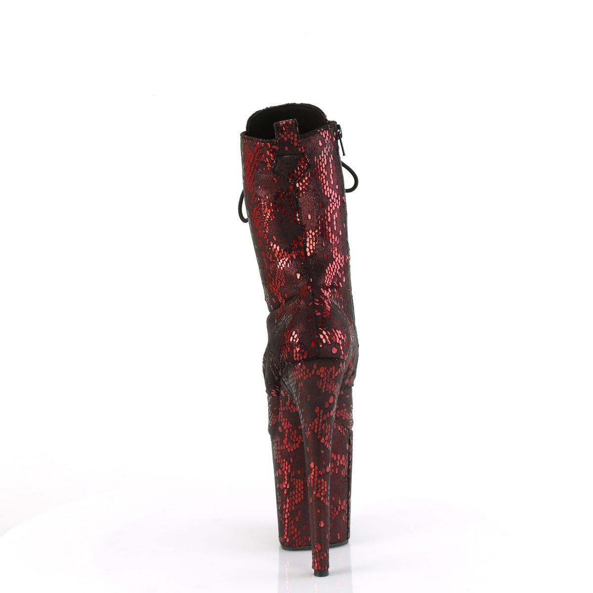 FLAMINGO-1040SPF *8" Heel, 4" PF Lace-Up Front Ankle Boot, Side Zip