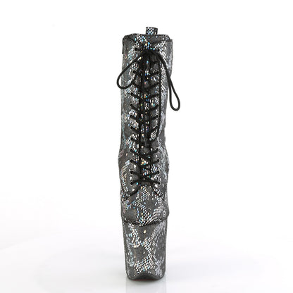 FLAMINGO-1040SPF *8" Heel, 4" PF Lace-Up Front Ankle Boot, Side Zip