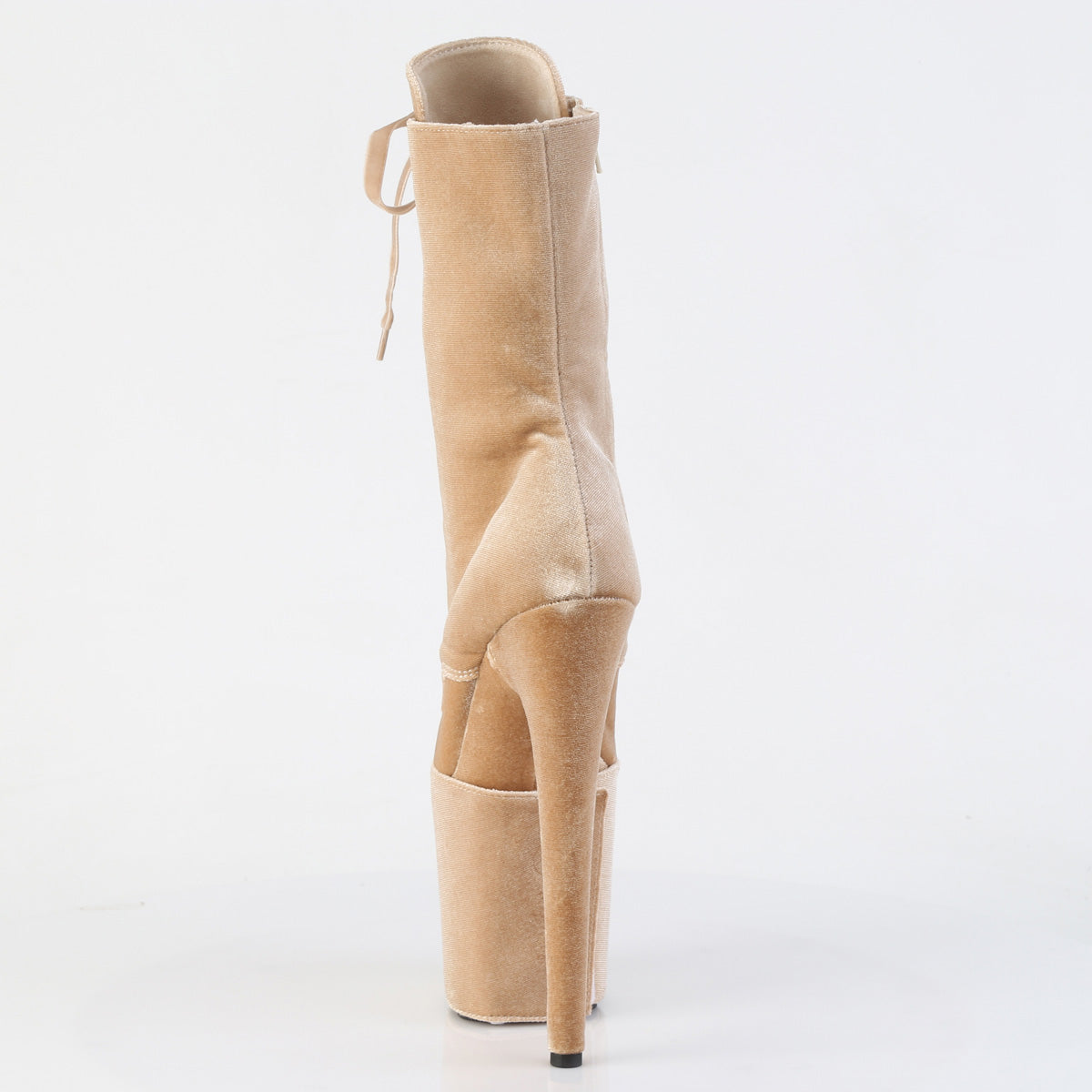 FLAMINGO-1045VEL *8" Heel, 4" PF Velvet Lace-Up Front Ankle Boot