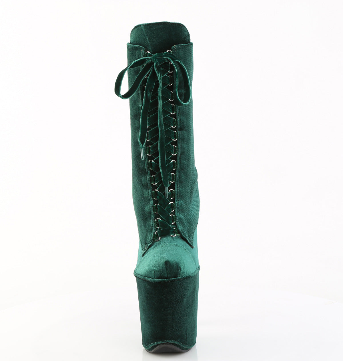 FLAMINGO-1045VEL *8" Heel, 4" PF Velvet Lace-Up Front Ankle Boot