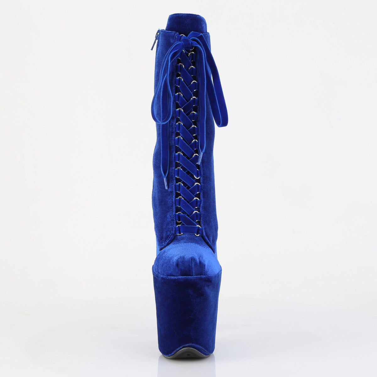 FLAMINGO-1045VEL *8" Heel, 4" PF Velvet Lace-Up Front Ankle Boot
