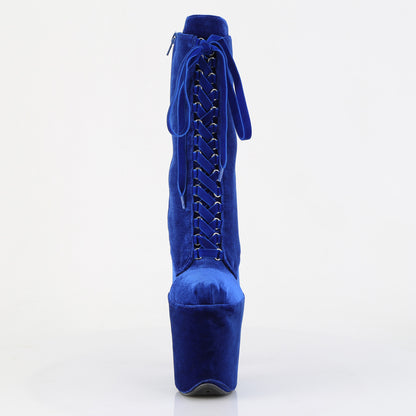 FLAMINGO-1045VEL *8" Heel, 4" PF Velvet Lace-Up Front Ankle Boot