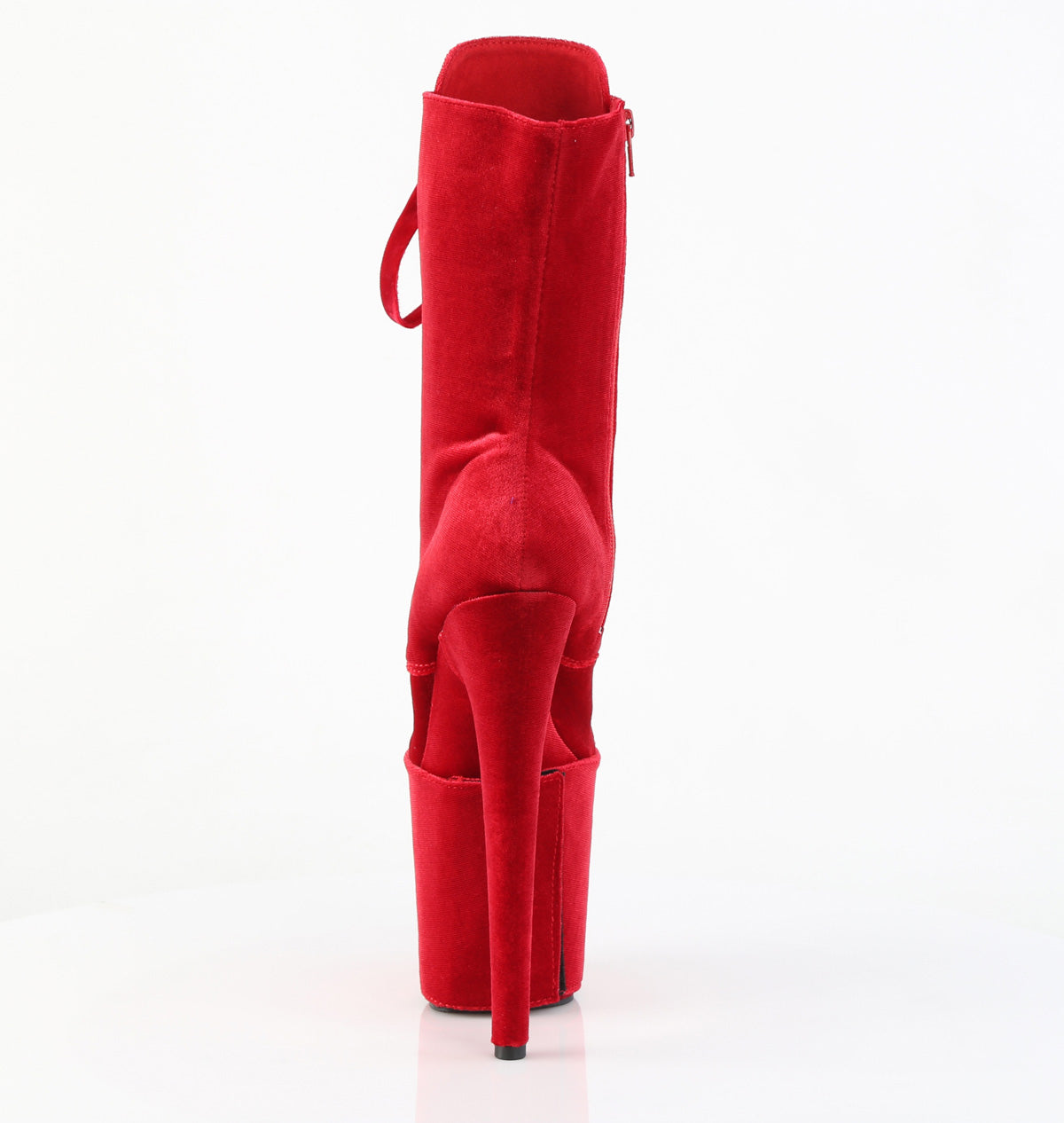 FLAMINGO-1045VEL *8" Heel, 4" PF Velvet Lace-Up Front Ankle Boot
