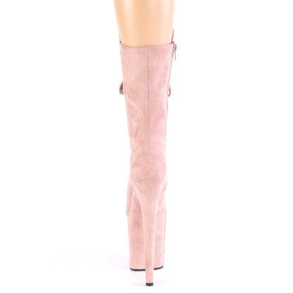 FLAMINGO-1050FS 8" Heel, 4" PF Lace-Up Front Mid Calf Boot, Side Zip
