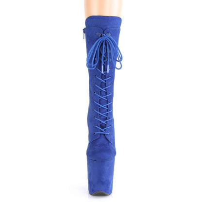 FLAMINGO-1050FS 8" Heel, 4" PF Lace-Up Front Mid Calf Boot, Side Zip