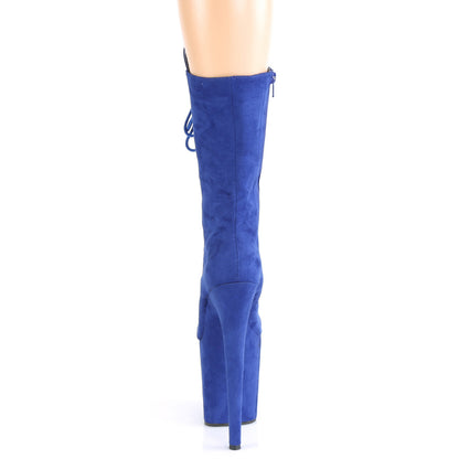FLAMINGO-1050FS 8" Heel, 4" PF Lace-Up Front Mid Calf Boot, Side Zip