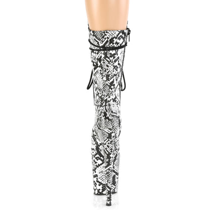 FLAMINGO-1050SP 8" Heel, 4" PF Lace-Up Front Mid Calf Boot, Side Zip