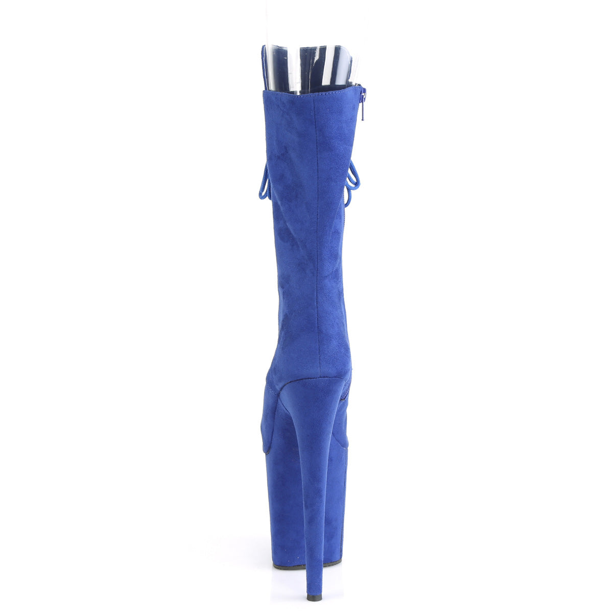 FLAMINGO-1051FS *8" Heel, 4" PF Peep Toe Lace-Up Mid Calf Boot, Side Zip