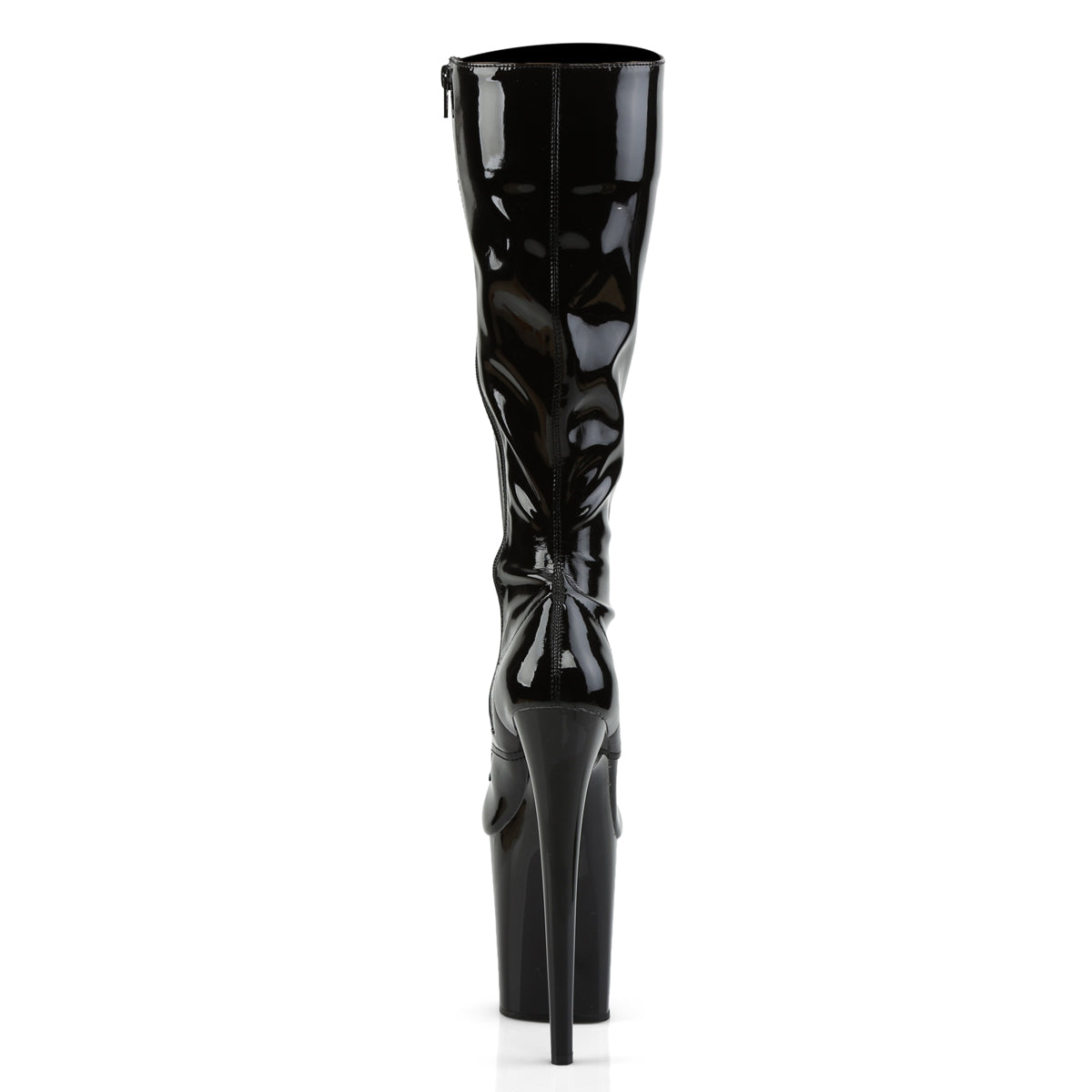 FLAMINGO-2023 8" Heel, 4" PF Lace-Up Stretch Knee Boot, Side Zip