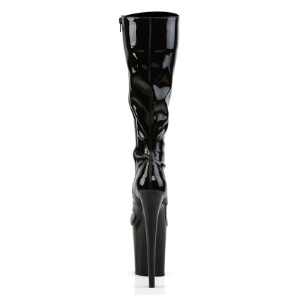 FLAMINGO-2023 8" Heel, 4" PF Lace-Up Stretch Knee Boot, Side Zip