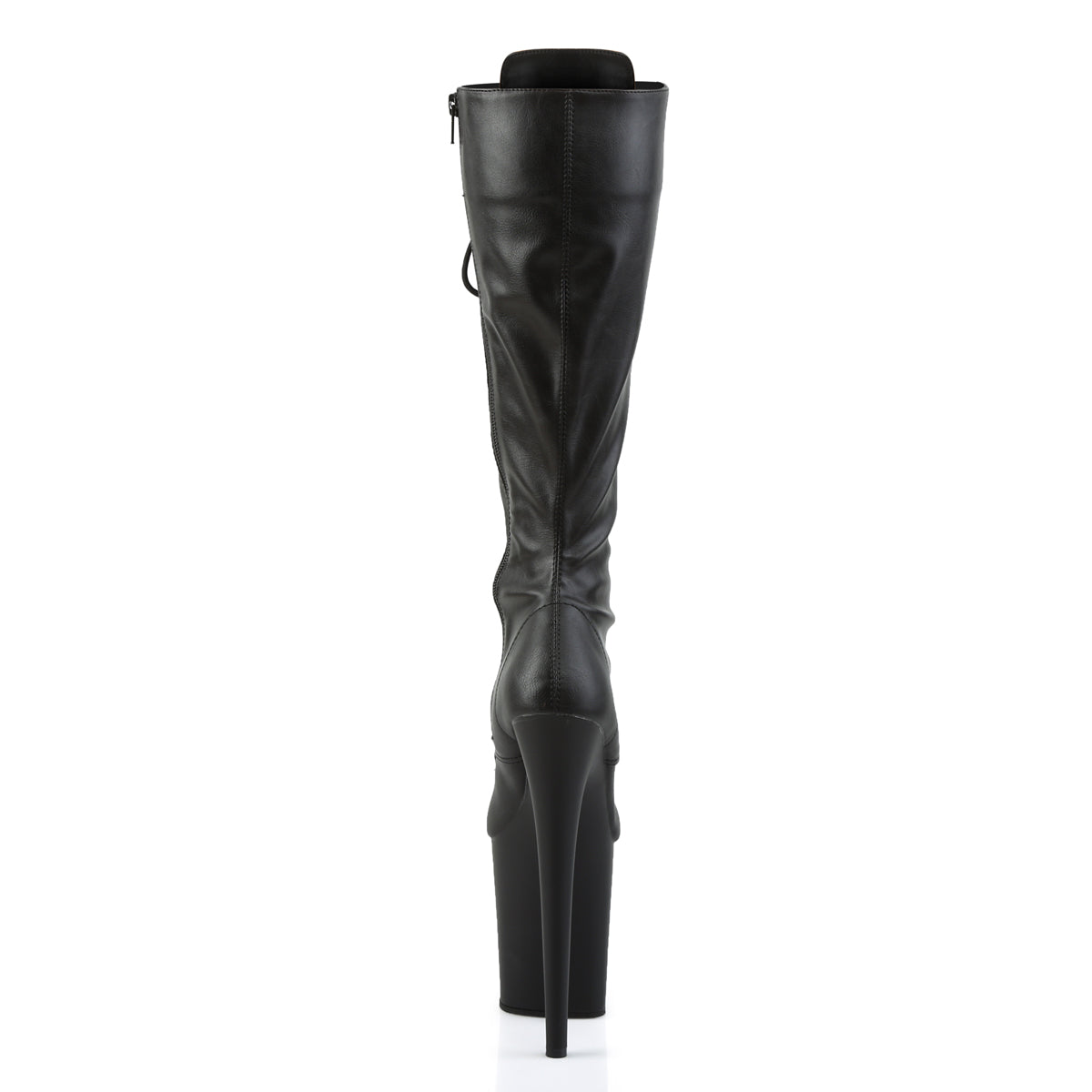 FLAMINGO-2023 8" Heel, 4" PF Lace-Up Stretch Knee Boot, Side Zip