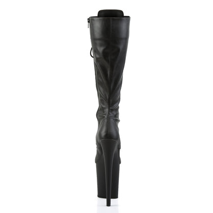 FLAMINGO-2023 8" Heel, 4" PF Lace-Up Stretch Knee Boot, Side Zip
