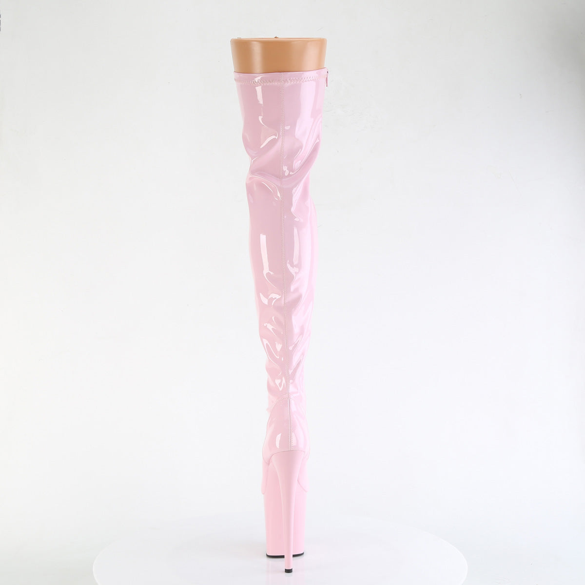 FLAMINGO-3000 8" Heel, 4" PF Stretch Thigh Boot, Side Zip