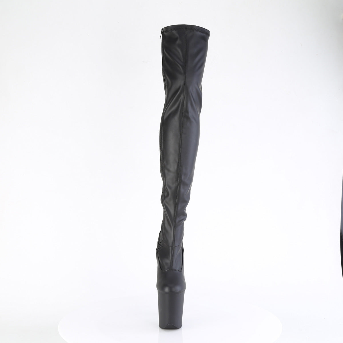 FLAMINGO-3000 8" Heel, 4" PF Stretch Thigh Boot, Side Zip